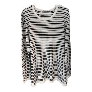 ASOS Stripe Sweater With Elbow Patches White/navy US22‎ EU54